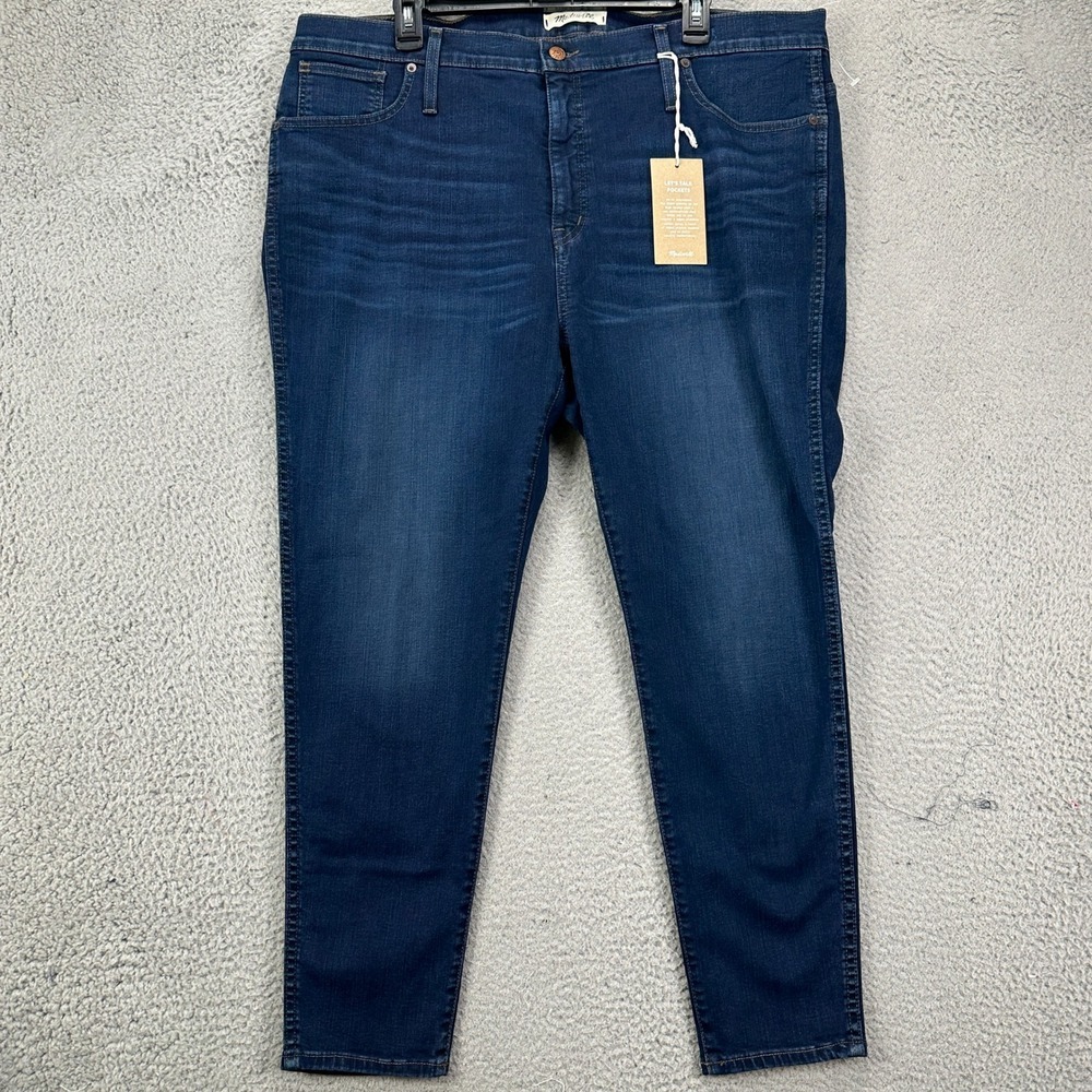 Madewell Womens Skinny Jeans 36P Blue Distressed High-Rise Stretch 5 Pocket NEW